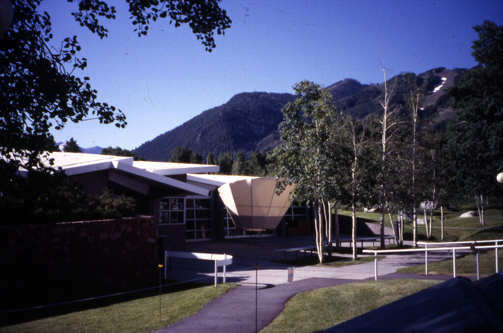 One color slide of the Harris Concert Hall, June 2001.