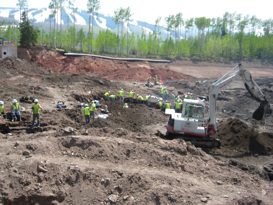 Fossils of mammoths, mastodons, a giant sloth and many other Ice Age animals and plants are discovered during the expansion of the Ziegler Reservoir in Snowmass Village, 2011